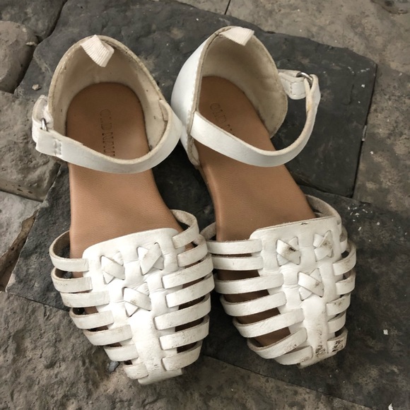 navy and white sandals